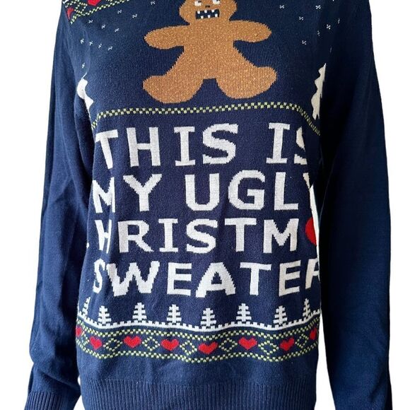 Gingerbread Man Ugly Christmas Sweater, L - Picture 4 of 11